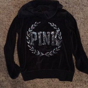Victoria Secret Pink Bling Zip Up Sweatshirt
